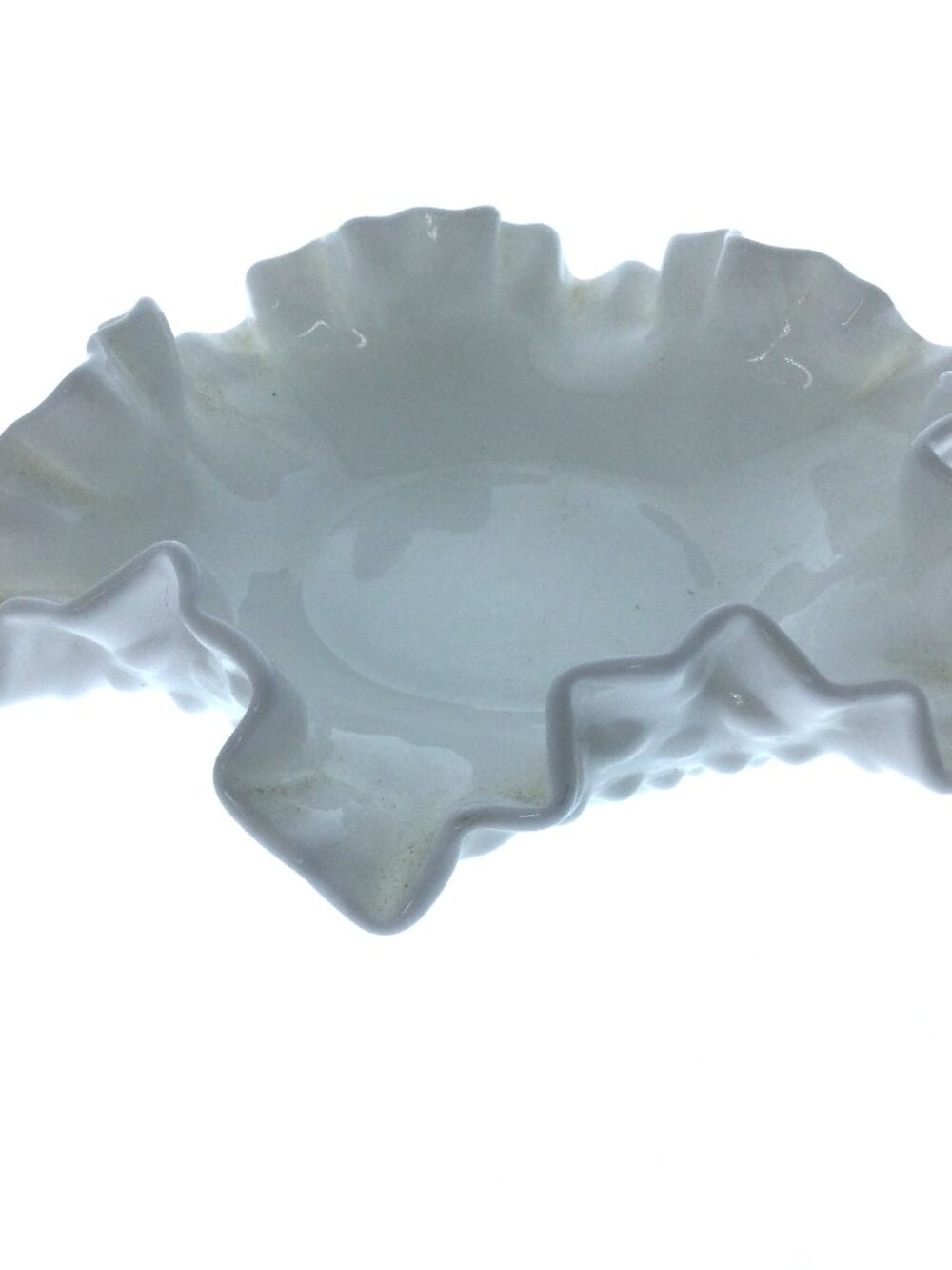 Vintage‎ Milk Glass Hobnail Fluted Candy Dish Bowl White